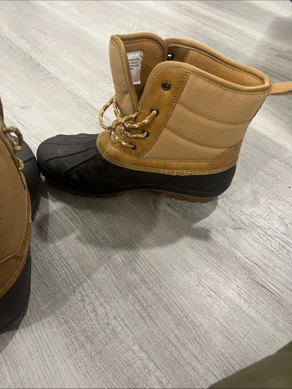 Waterproof Tan and Black Lace-Up Water Boots
